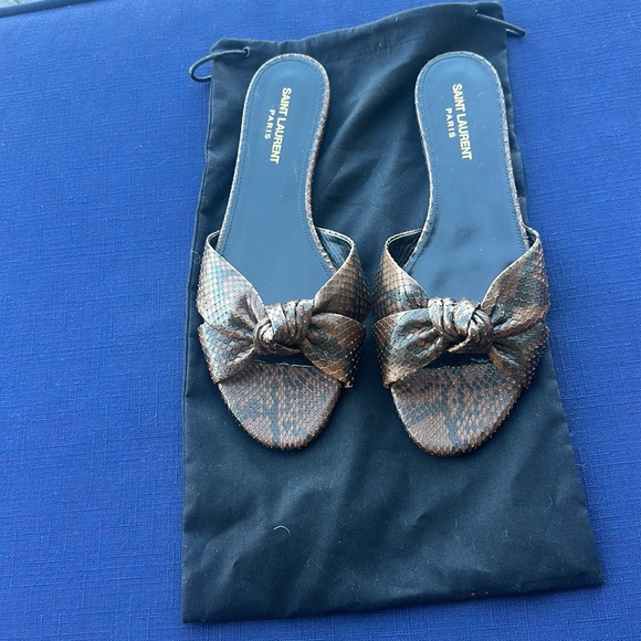 Saint Laurent genuine Python slides - Picture 5 of 5